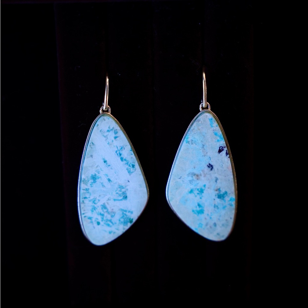 Larimar Stone Earrings - Picture 7 of 7